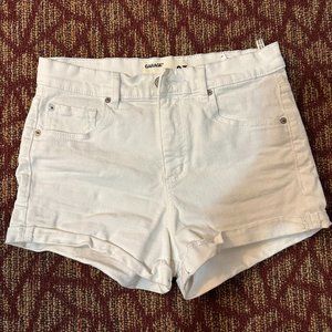 Garage Distressed White Denim Jean Shorts